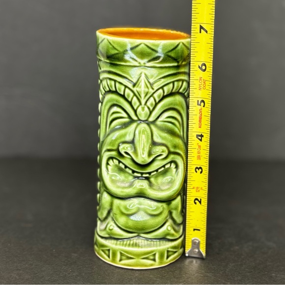 Vtg Tiki Cup Mug Green Vase Hawaii Barware 6.75” 8-oz Accoutrements Excellent - Picture 7 of 8